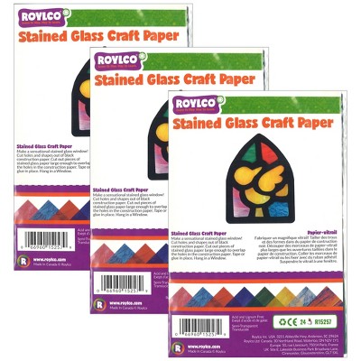 Roylco® Stained Glass Paper, 8-1/2" x 11", 24 Sheets Per Pack, 3 Packs