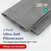 Ultra Soft Solid Pillowcases Set of 2 - Breathable & Comfortable Pillow Covers - CGK Linens - 2 of 4