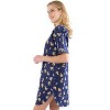 Womens Bear Sailboat Novelty Nightshirt Nightgown Sleep Shirt Blue - 2 of 4