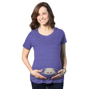 Maternity Baby Peeking T Shirt Funny Pregnancy Tee For Expecting Mothers - Crazy Dog Maternity T Shirt - 1 of 4