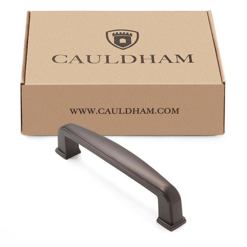 Cauldham Solid Kitchen Cabinet Handles (5" Hole Centers) - Drawer/Door Hardware - Style T765 - Matte Black, 4 of 6