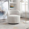 GDFStudio Zora Modern 25.6"W Teddy Upholstered Swivel Accent Chair with Metal Base - 2 of 4