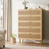 Acekool Rattan 5-Drawer Tall Dresser – Hand-Woven Drawer Fronts, Deep Storage, Wide Top Surface, Metal Legs - 3 of 4
