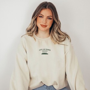 Embroidered City of Forks - Women's Graphic Sweatshirt - 1 of 4