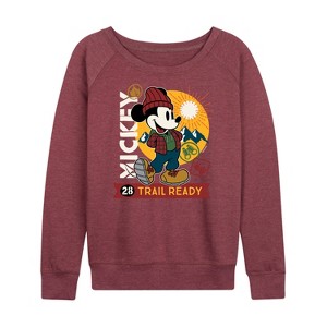 Women's - Disney - Trail Ready Lightweight French Terry Wide Neck Long Sleeve Graphic Shirt - 1 of 4