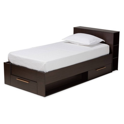Twin Carlson Wood 3 Drawer Platform, Espresso Twin Bed Frame With Storage