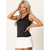 INSPIRE CHIC Women's 2 Pcs Tank Top Silky Satin Casual Basic V Neck Sleeveless Camisole - 2 of 4