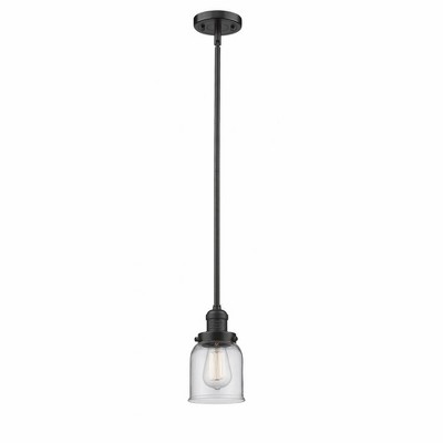 Bell - 1 Light Stem Hung Mini Pendant In Industrial Style-10 Inches Tall and 5 Inches Wide