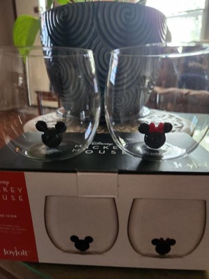 Joyjolt Disney Geo Picnic Mickey Mouse Stemless Wine Glasses - 15 Oz - Set  Of 4 : Target