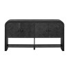 60'' Console Table with Woven Slat Doors & Bottom Open Shelf,Entryway Cabinet for Hallway or Living Room-Baofuwish - 3 of 4