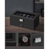12-Slot Watch Box,  2-Layer PU Display Case Watch Holder Organizer with Large Glass Lid - 2 of 4