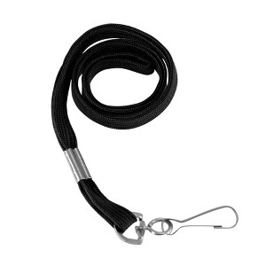 SICURIX Flat Lanyard with J Hook, Black, Pack of 100 - 1 of 4
