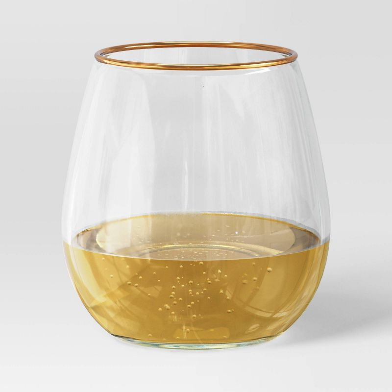 4pc Stemless Wine Glass Set Gold - Threshold&#8482;, 4 of 5