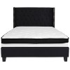 Emma and Oliver Full Accent Extended Panel Platform Bed/Memory Foam Mattress-Black Fabric - 4 of 4