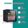 WANAI Mini Fridge Cooler 1.7 cu.ft Beverage Refrigerator with LED lights 17" in Black - 2 of 4