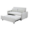 DOMETOUR Modern 57.5 Inch Pull-out Sofa Bed Convertible Sleeper for Living Room Bedroom, Futon Loveseat Couch with 2 Pillows and USB Ports - 4 of 4