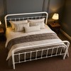 Metal Platform Bed Frame Victorian Style Wrought Iron Headboard and Footboard No Box Spring Needed - 2 of 4