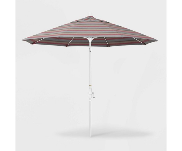 9' Sun Master Patio Umbrella Collar Tilt Crank Lift - Sunbrella Gateway Blush - California Umbrella