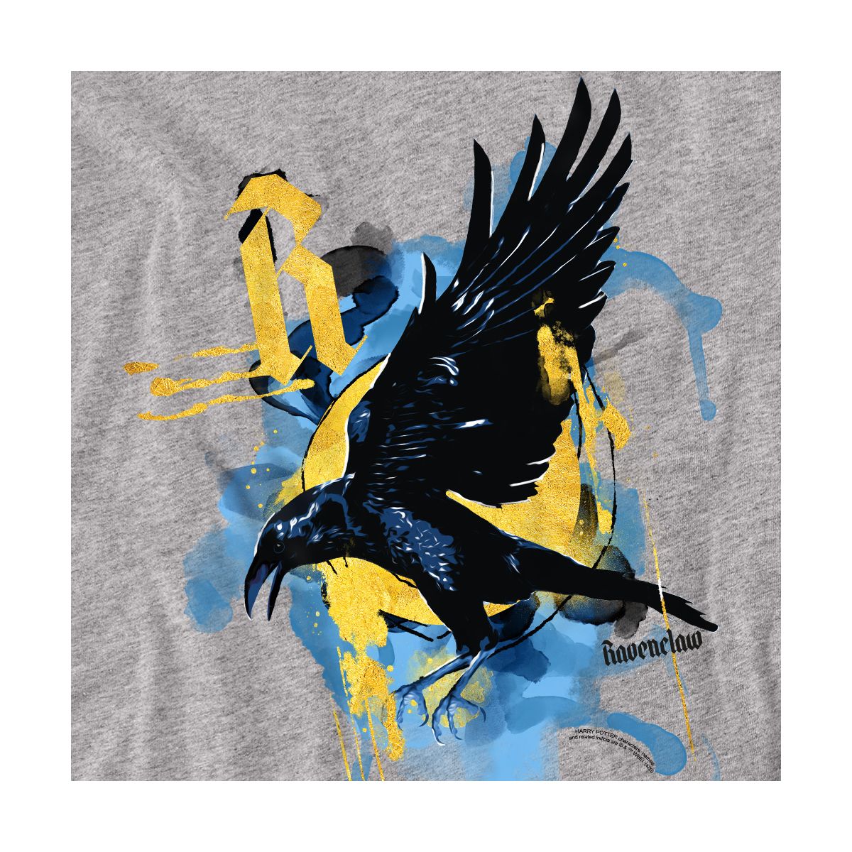 Harry Potter Urban Elegance Ravenclaw Raven Adult T-Shirt Athletic Heather - thumbnail 2