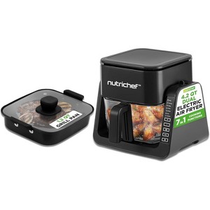 NutriChef Powerful Performance 4L Electric Air Fryer & Grill with Intuitive Touch Controls - Black - 1 of 4