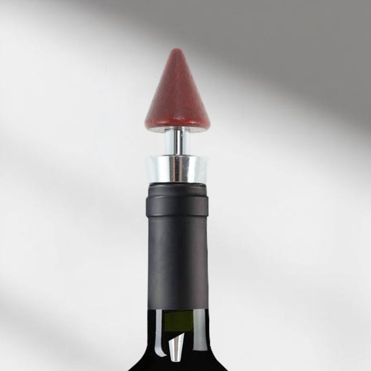 Unique Bargains Wine Stopper Aluminum Alloy TPR Wood 3.94"x0.79"x0.79" 1 Pc - thumbnail 2