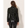 INSPIRE CHIC Women's Metallic Gilding Shiny Long Sleeve Vintage Shirt - 3 of 4
