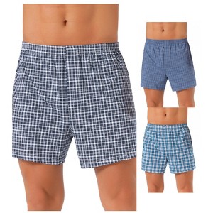 INSPIRE CHIC Men's 3 Pack Classic Plaid Pattern Boxer Shorts - 1 of 4