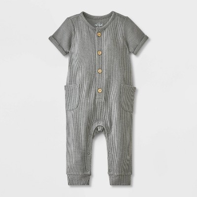 Image of Baby Cozy Thermal Romper - Cat & Jack™ Gray 3-6M