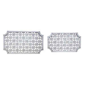 Woven Wood Wall Hanging Set Two Panels 18.75 Inch Rustic Home Accent By Melrose - 1 of 3