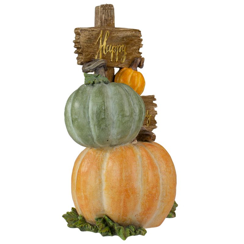 Northlight 12.5" Orange and Green Pumpkin "Happy Thanksgiving" Table Top Sign, 4 of 6