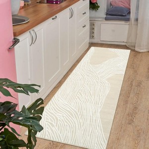 Coucheta Runner Rug Plush Faux Lamb Wool Carpet Machine Washable Non-Slip Foldable for Hallway Kitchen, Multi-Color & Size - 1 of 4