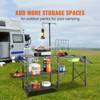 VEVOR Camping Kitchen Table, One-piece Folding Portable Cook Station with A Carrying Bag, Long Aluminum Camping Table 3 Side Tables, 2 Shelves - 3 of 4