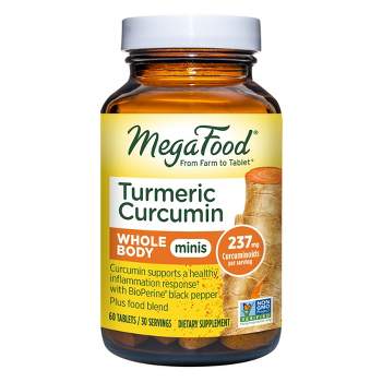 MegaFood Turmeric  Curcumin for Whole Body Mini Vegan Supplement Tablets - 60ct