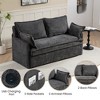 59.5" Chenille 2-in-1 Sofa Bed with Storage Pocket and USB/Type-C Charging Ports - 3 of 4