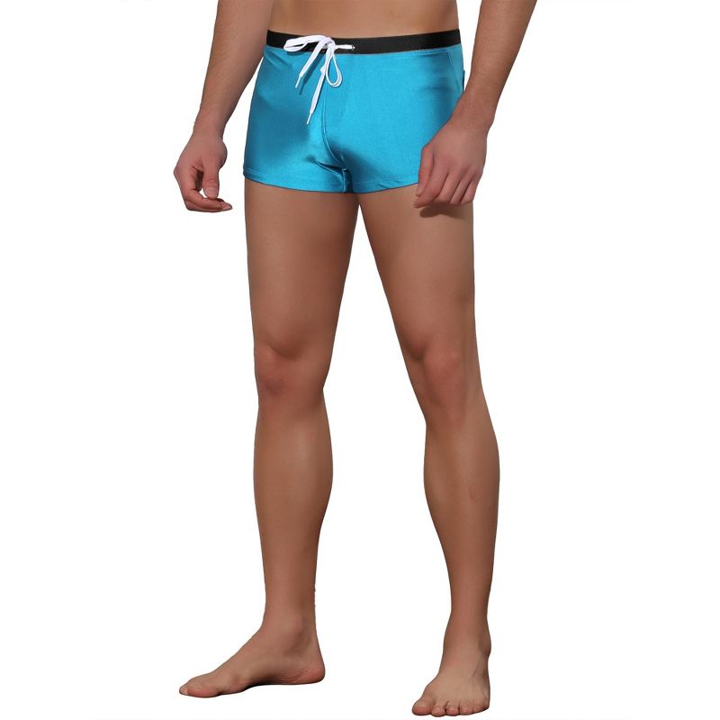 Lars Amadeus Men's Solid Color Elastic Waist Summer Pool Swimwear Shorts, 4 of 6