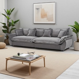 125.98" Velvet Modular Sectional Sofa with Storage, Removable Backrest & Pillows - 1 of 4