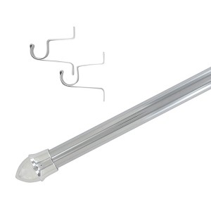 Evideco French Home Goods Adjustable Café Curtain Rod Set – Available in 19"-29" or 29"-49" – Extendable Design with Matching Brackets, Small Windows - 1 of 4