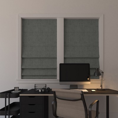 Gray Textured Blackout Cordless Roman Shade 33" x 64"