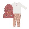 Little Lass Baby Girls 3 Piece Faux Fur Vest & Coordinated Outfit - 2 of 4