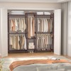 Besiost 70-In Bamboo Garment Rack with 5 Hanging Rods, Freestanding Closet System with Shelves - 3 of 4