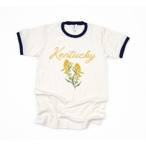 Simply Sage Market Women's Kentucky Flower Colorful Short Sleeve Ringer Tee - 1 of 3