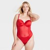 Women's Satin and Mesh Lightly Lined Lingerie Bodysuit - Auden™ - 4 of 4