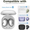 SURITCH Protective Case for Samsung Galaxy Buds FE(2023)/Buds 2 Pro(2022)/Buds 2(2021)/Buds Pro(2021)Buds Live(2020), Shockproof Earbuds Cover, White - 2 of 3