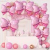 KatchOn, Giant Pink Bow Balloons - 35 Inch, Pack of 8 | Baby Shower Decorations for Girl | Bow Foil Balloons - 3 of 4