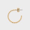 Crystal Twist and Puffy Earring Set 3pc - Wild Fable™ Gold: Nickel-Free Metal, Post Closure, Hoop Style, 1" Length - 3 of 3