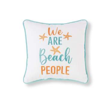 C&F Home 10" x 10" We Are Beach People Embroidered Throw Pillow