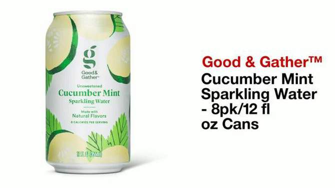 Cucumber Mint Sparkling Water - 8pk/12 fl oz Cans - Good & Gather&#8482;, 2 of 8, play video