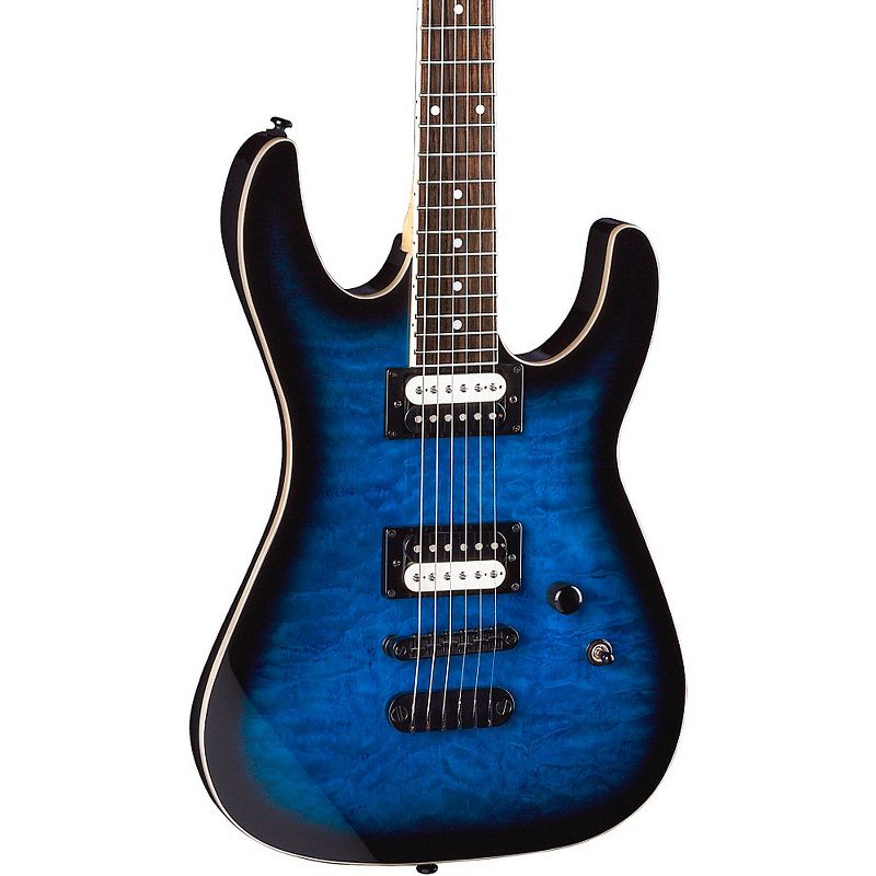 Dean MDX X Quilt Maple Electric Guitar Transparent Blue Burst, 1 of 3