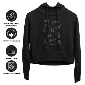 Monopoly Token Cropped Hoodie Pullover Sweatshirt - 1 of 3