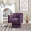 SEYNAR Modern Glam Velvet Upholstered Round Swivel Accent Arm Barrel Chair for Living Room - 2 of 4
